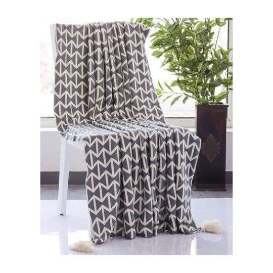 Beatrice Knitted AC Throw Blanket 100% cotton geometric