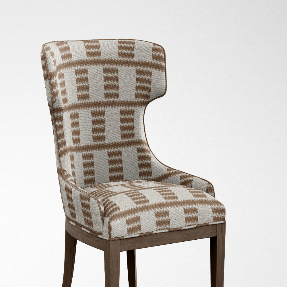 Soho raffia geometric base juite polyester upholstery white  Febric