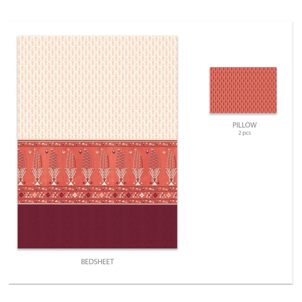 SANSKRITI PAITHANI RED KING SIZE BED SHEET
