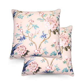 ALLURING SINGLE CUSHION COVER TREE WITH FLOWR LEAVE 40CMX40CM