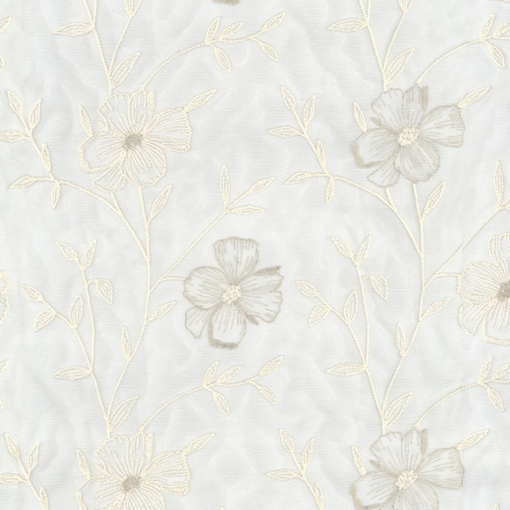 ELEGANT 32505 FLORAL Embroidery Sheer  Curtain Fabric