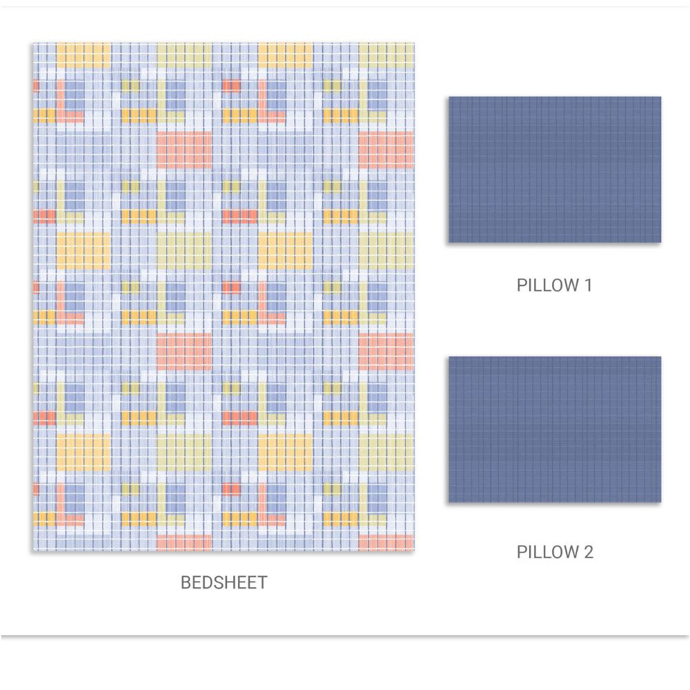 BROADWAY COTTON  BLUE QUEEN SIZE  BEDSHEET