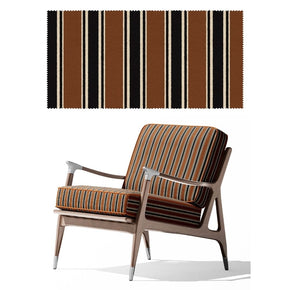 BEYOND BLACK BROWN POLYESTER STRIPE SOFA FABRIC 128