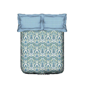 DAZZLE PRINTED GEOMETRIC BLUE COTTON DOUBLE BEDSHEET