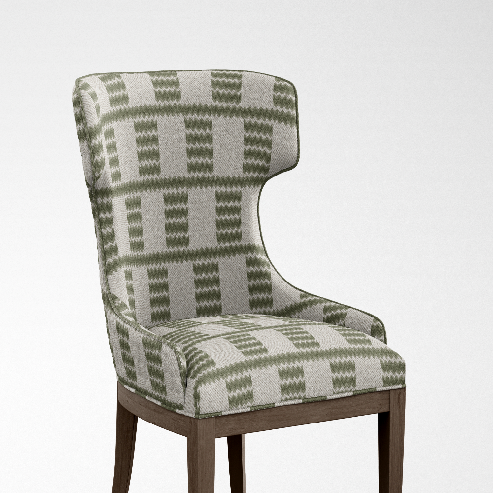 Soho upholostery green geometric Fabric Raffia - 111