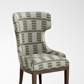 Soho upholostery green geometric Fabric Raffia - 111