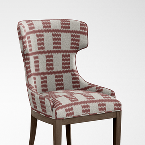 Soho upholstery Febric checkred base white red Raffia - 115
