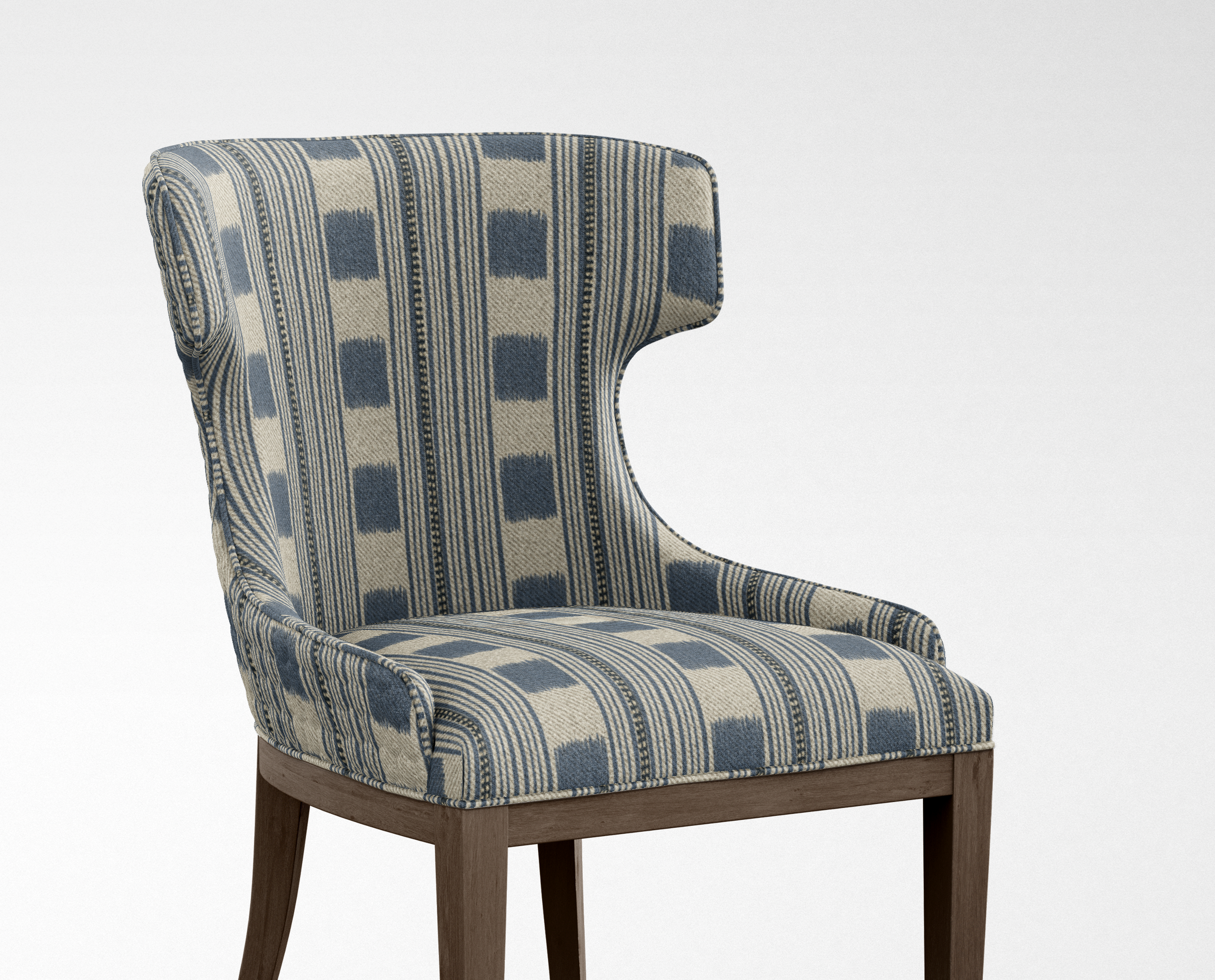 Soho UPHOLSTERY  JUITE POLYESTER STRIPE GEOMETRIC BLUE  FABRICS  RAFFIA- 117