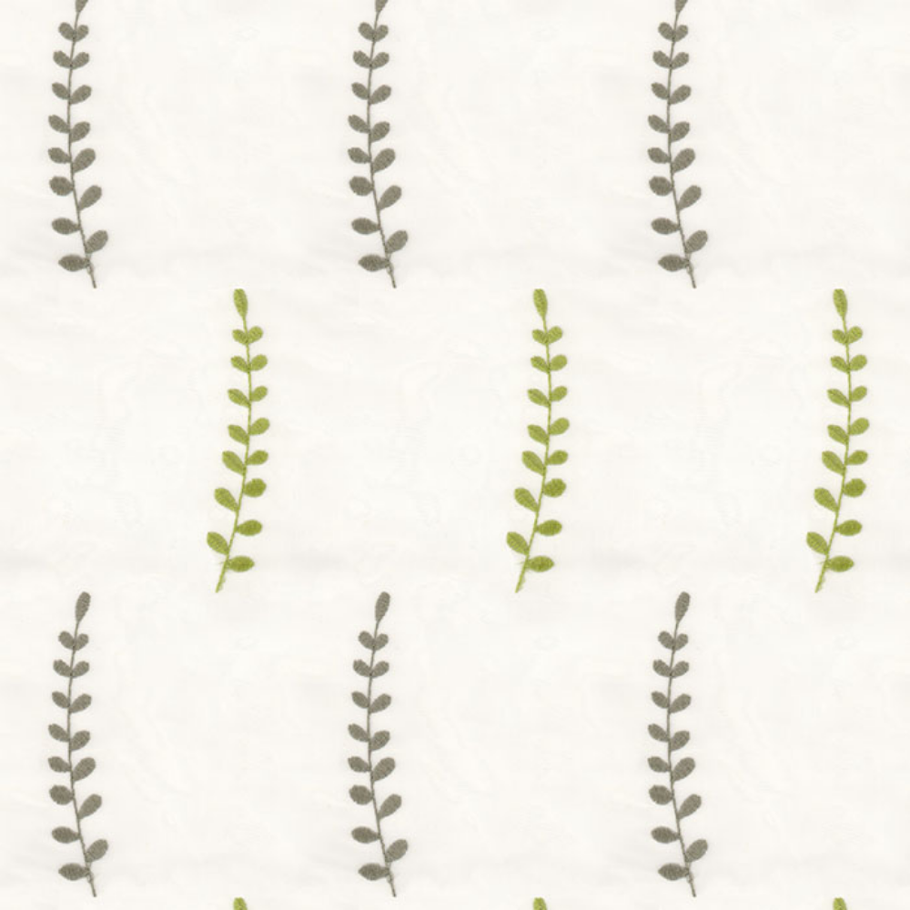 EMBROIDERY MAJESTIC LEAF BUTTA POLYESTER  SHEER CURTAIN  FABRICS A