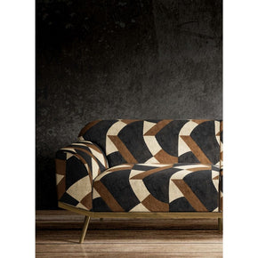 BEYOND BLACK  GEOMETRIC BLACK WHITE BROWN SOFA FABRICS