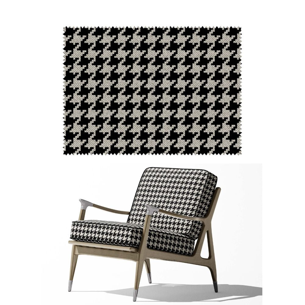 CARBON UPHOLSTERY POLYESTER JUTE GEOMETRIC WHITE  FABRIC RF 216