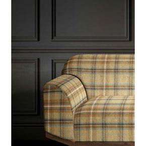 Mulberry light yellow checks polyester Sofa Febric 13