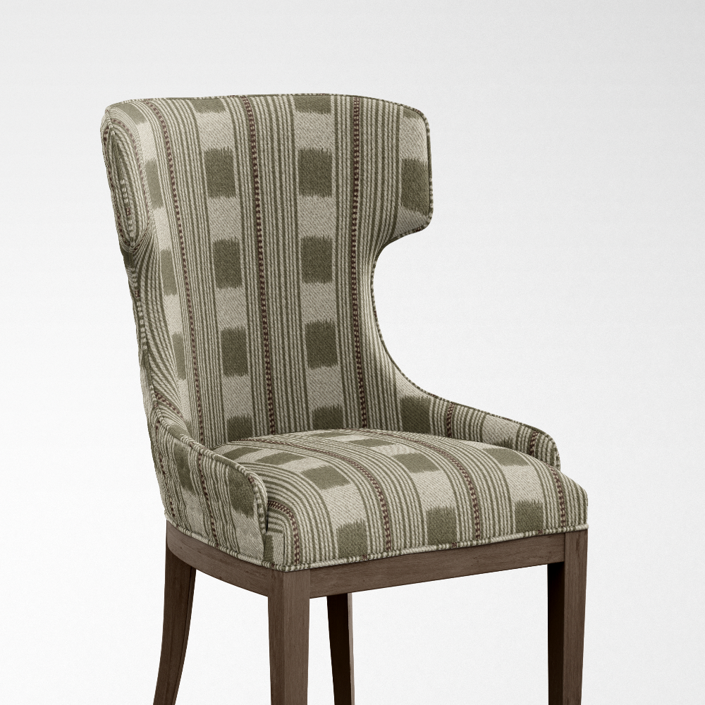 SOHO UPHOLSTERY JUITE POLYESTER STRIPE GEOMETRIC RAFFIA GREEN  FABRICS 121