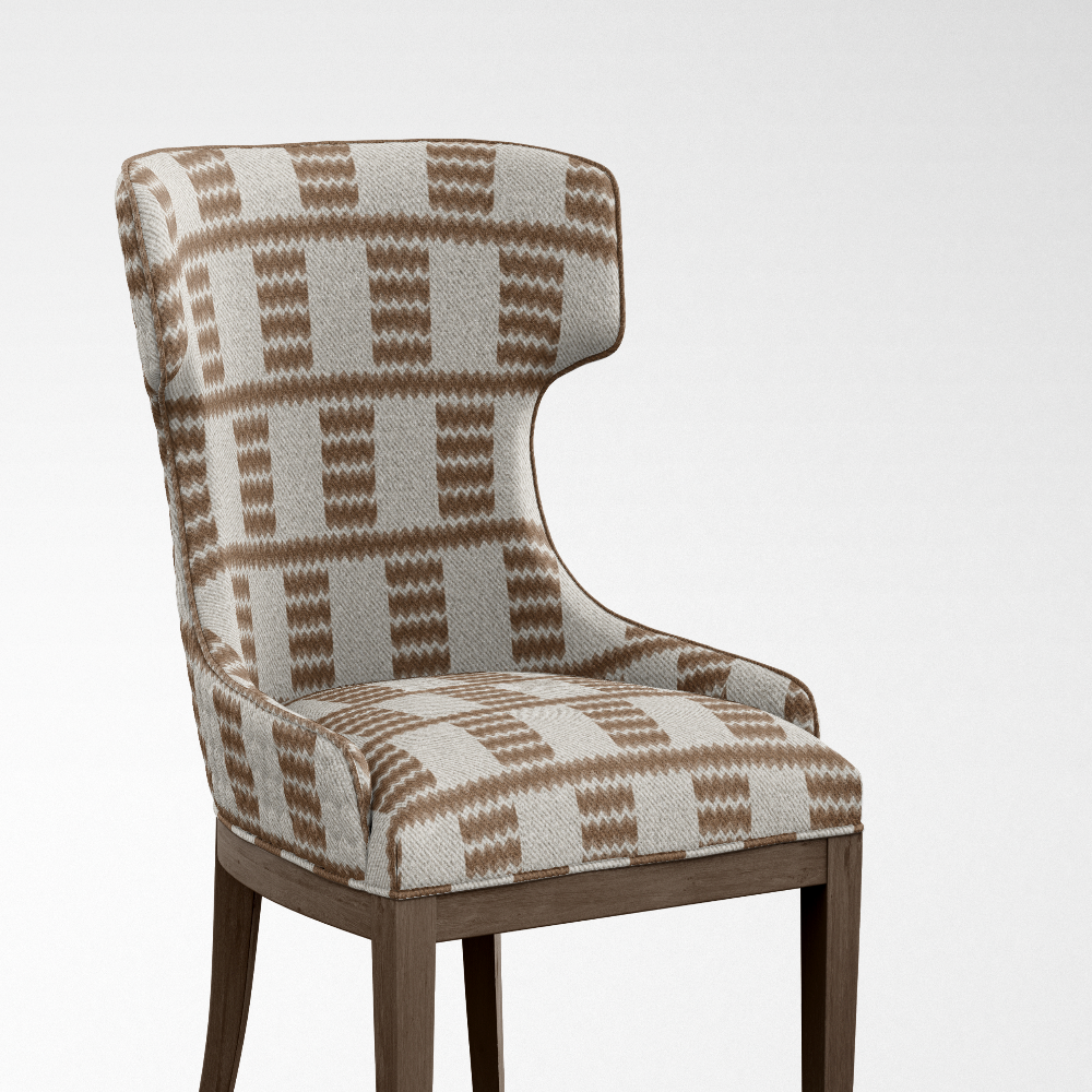 Soho Sofa Febric RAFFIA BROWN WHITE GEOMETRIC JUITE POLYESTER  - 127