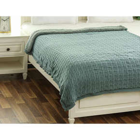 Snake Cable Single Bed Size Knitted Sherpa Blanket