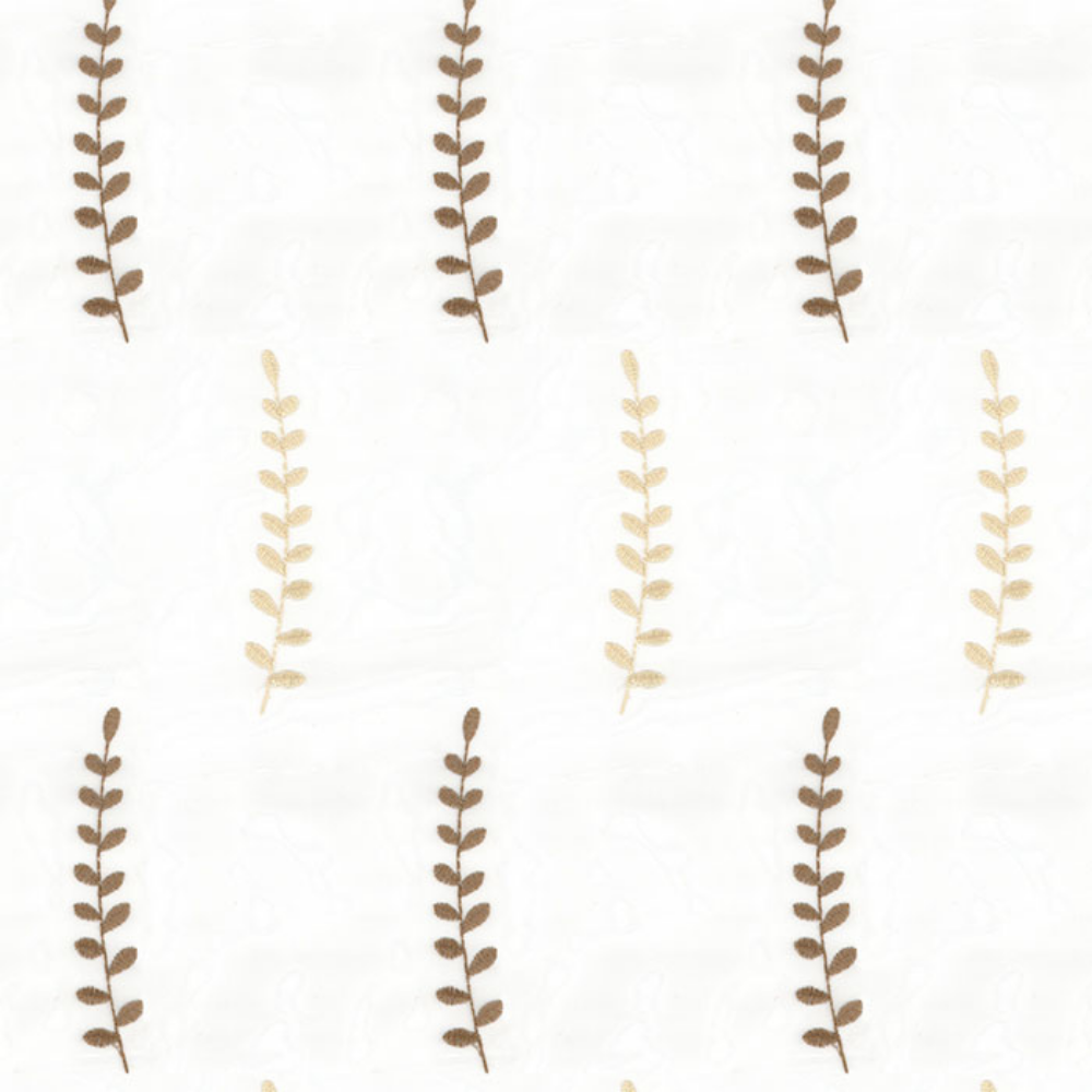 EMBROIDERY MAJESTIC LEAF BUTTA POLYESTER  SHEER CURTAIN  FABRICS A