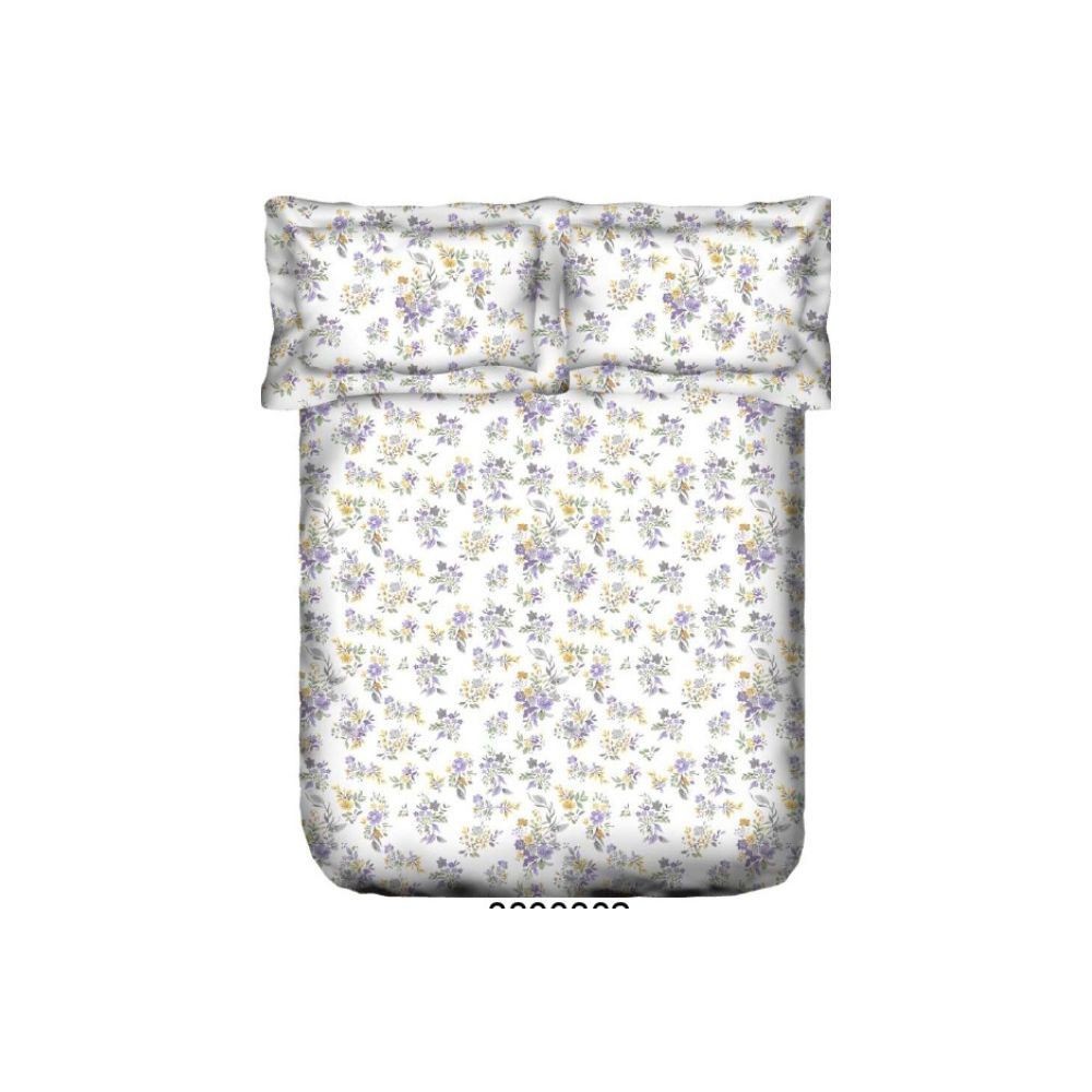 ELDORA AW BEDSHEET FLORAL GRAY PRINTED SUPER KING SIZE COTTON BEDSHEET