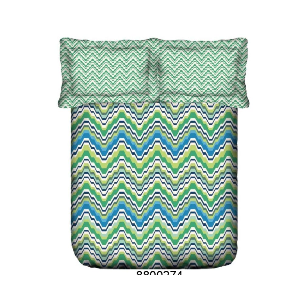 DAZZLE PRINTED GREEN  COTTON DOUBLE  BEDSHEET