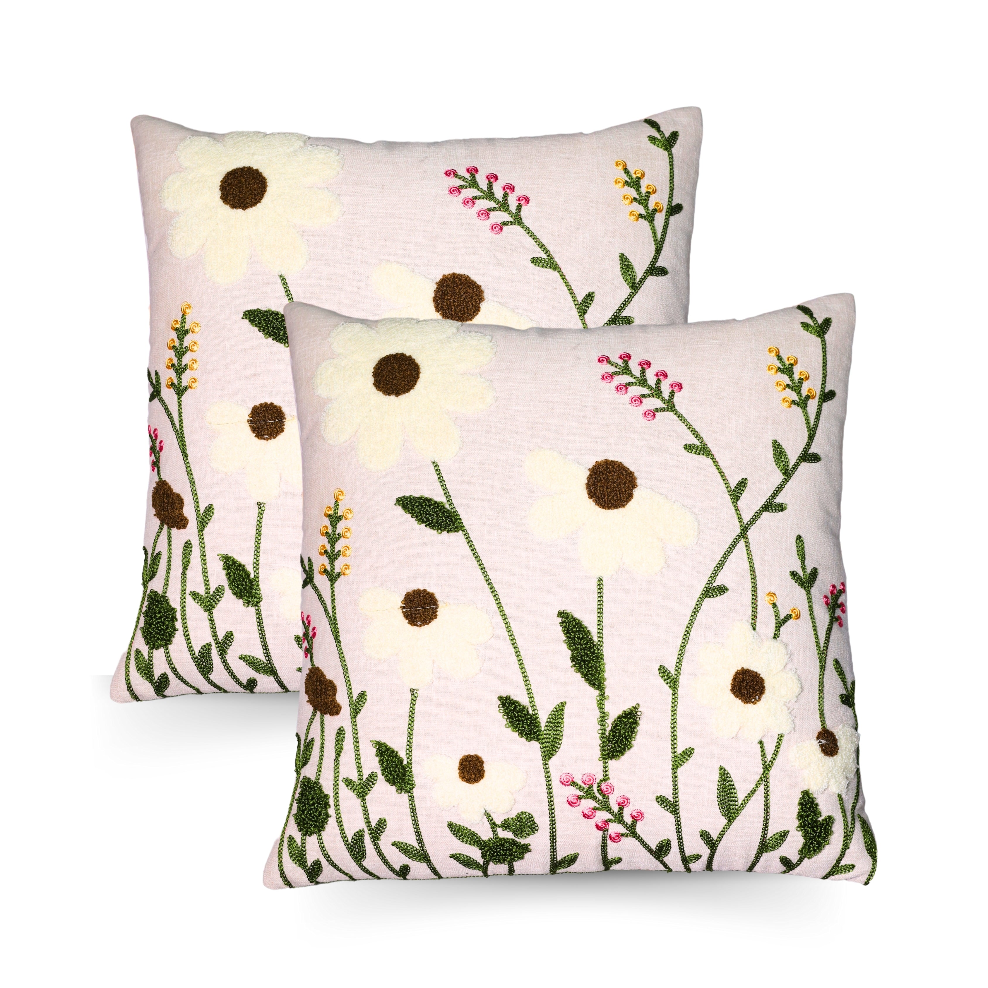 KASHMIRI EMB SUN FLOWER CUSHION COVER