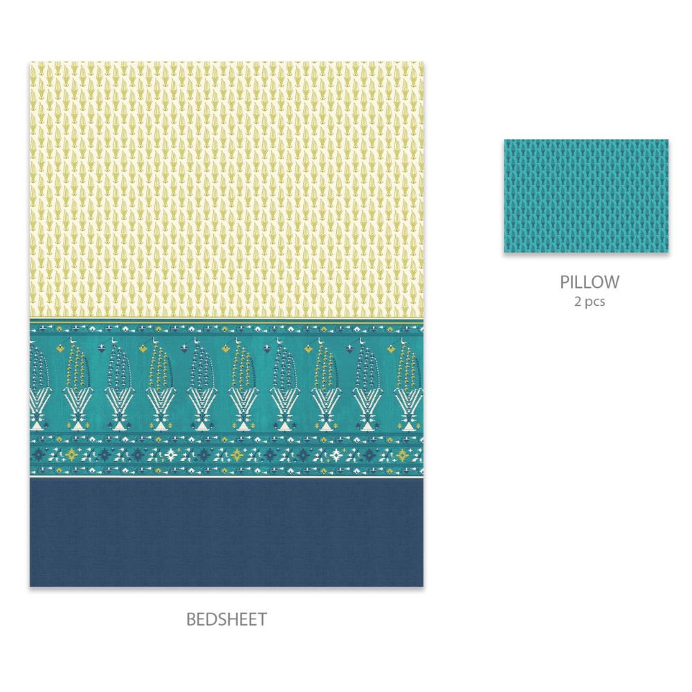 SANSKRITI PAITHANI TEAL KING SIZE BED SHEET