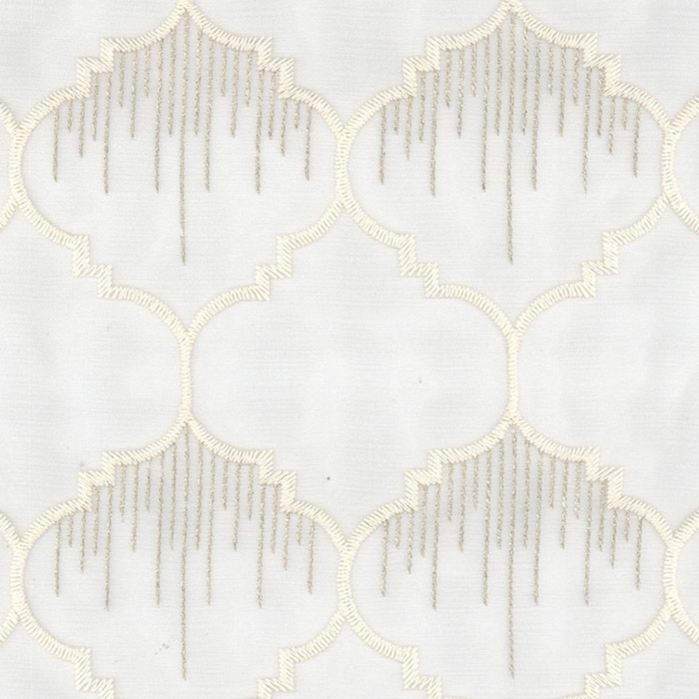 ELEGANT 32506 Geometric  Embroidery Sheer  Curtain Fabric