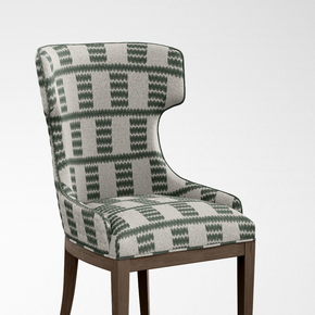 Soho Sofa Febric juite polyester raffia geoemtric green RF - 131
