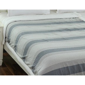 Regular Stripe Single Size Sherpa Blanket