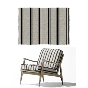 CARBON UPHOLSTERY POLYESTER JUTE STRIPE FABRIC RF 218
