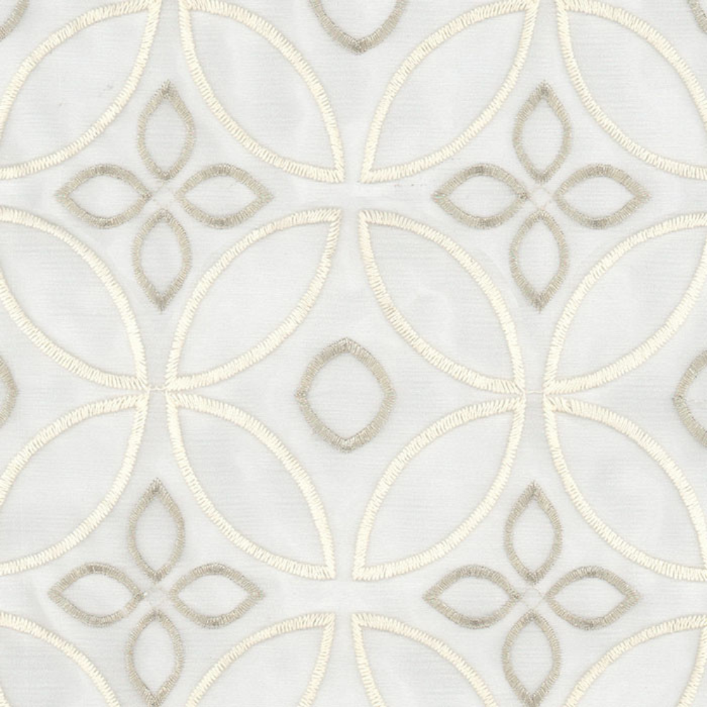 ELEGANT 32509 Geometric  Embroidery Sheer  Curtain Fabric