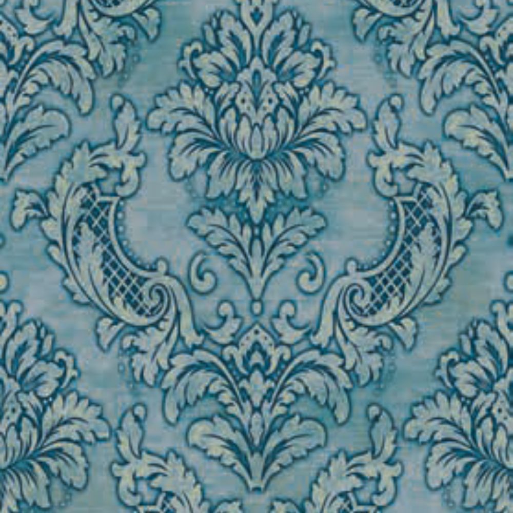 GLIMMER HOME DECOR GEOMETRIC BLUE FLOWER  WALL COVER  WALLPAPERS
