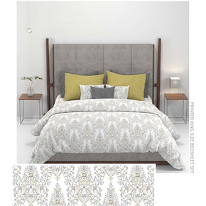 CARNIVAL GOLD KALAKRITI LIME  KING SIZE BED SHEET
