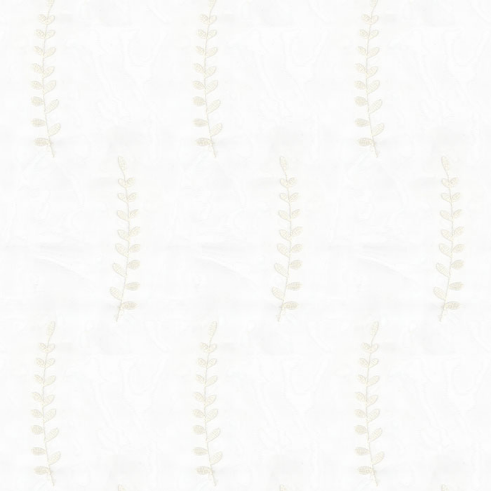 EMBROIDERY MAJESTIC LEAF BUTTA POLYESTER  SHEER CURTAIN  FABRICS B