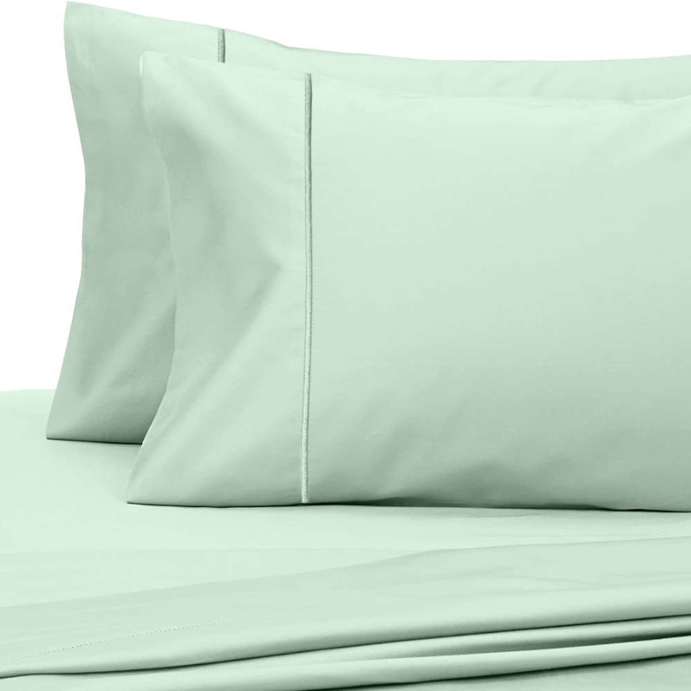 Oscar 100% cotton double bedsheet set : 400 113A Sea foam SM