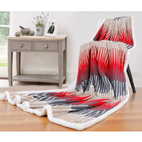Reda Single Bed Blanket layered with Warm Sherpa Fabric
