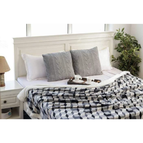 3D BLOCK Double Bed Sherpa Blanket