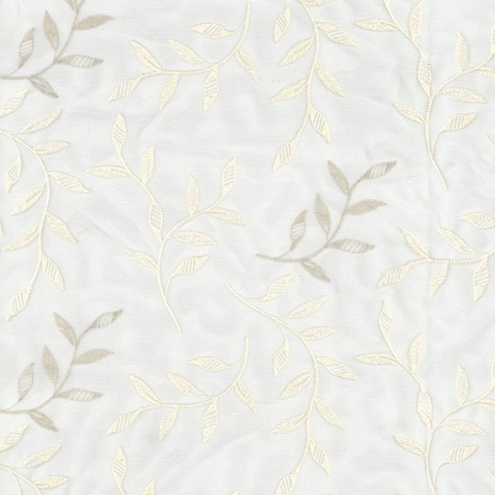 ELEGANT 32510 LEAVES Embroidery Sheer  Curtain Fabric