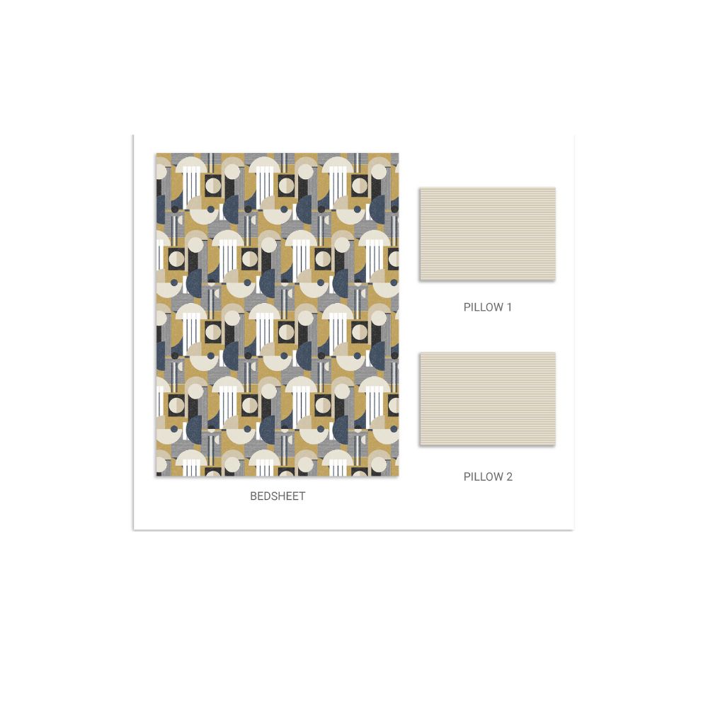 GROVE MUSTARD COTTON  QUEEN SIZE BED SHEET