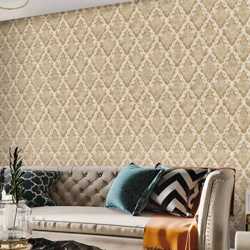 LIBSON GEOMETRIC BROWN HOME DECOR WALL COVER  WALLPAPER