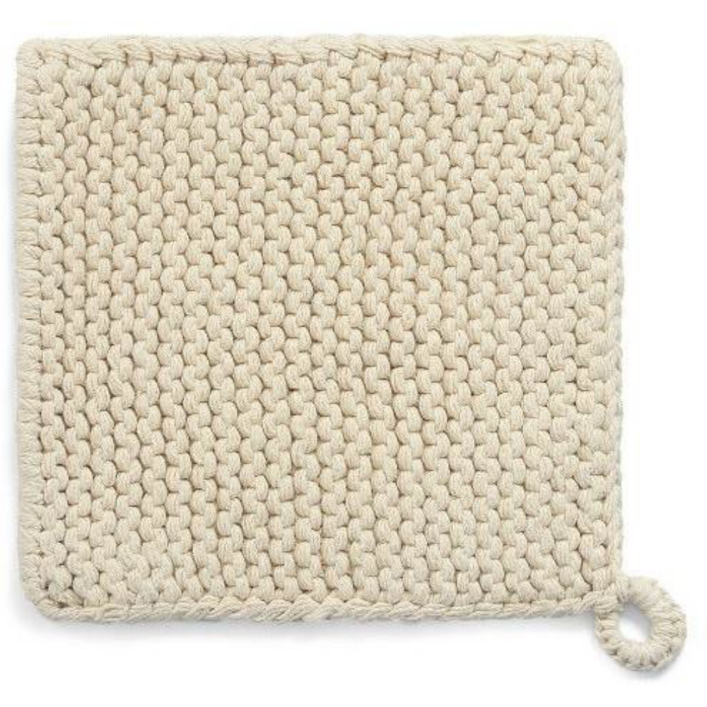 Pot Holder Cotton Knitted Pot Holder Natural