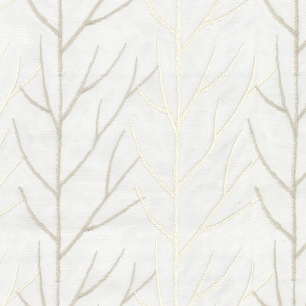 ELEGANT 32511 LEAVES Embroidery Sheer  Curtain Fabric