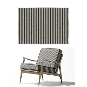 CARBON UPHOLSTERY POLYESTER JUTE STRIPE FABRIC RF 217