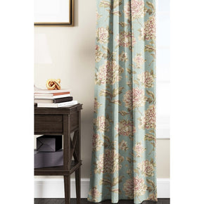 ENGLISH COTTAGE LIGHT BLUE BASE PRINT  CURTAINS FABRICS