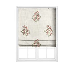 MODERN COUNTRY BLINDS PRINT FLOWER  PINK POLYESTER LINEN FABRICS