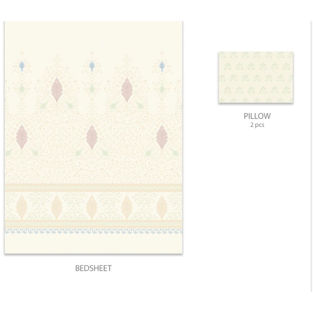 SANSKRITI PASHMINA BEIGE KING SIZE BED SHEET