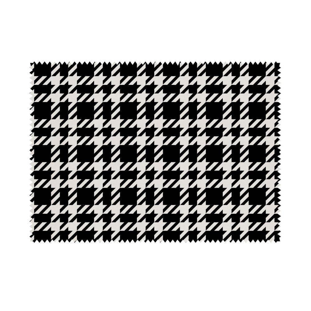 CARBON VELVET UPHOLSTERY  POLYESTER CHECK BLACK FABRICS VT 06