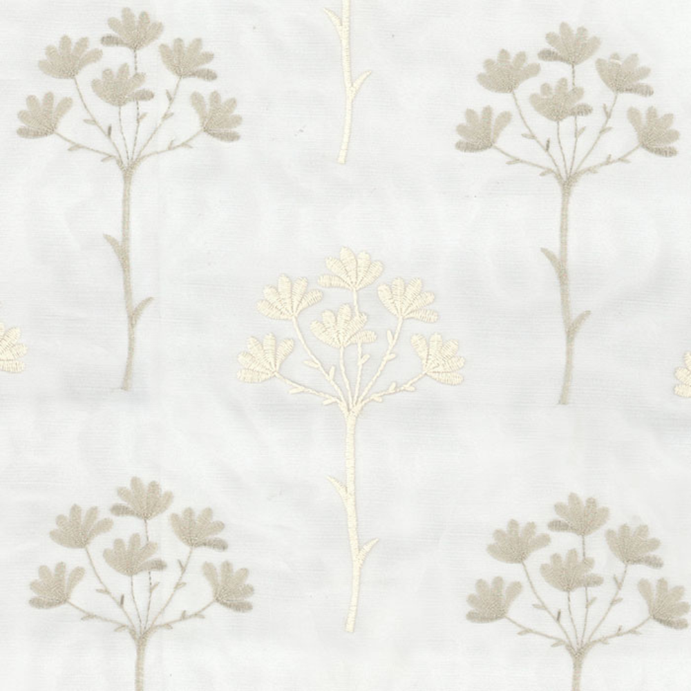ELEGANT 32512 LEAVES Embroidery Sheer  Curtain Fabric
