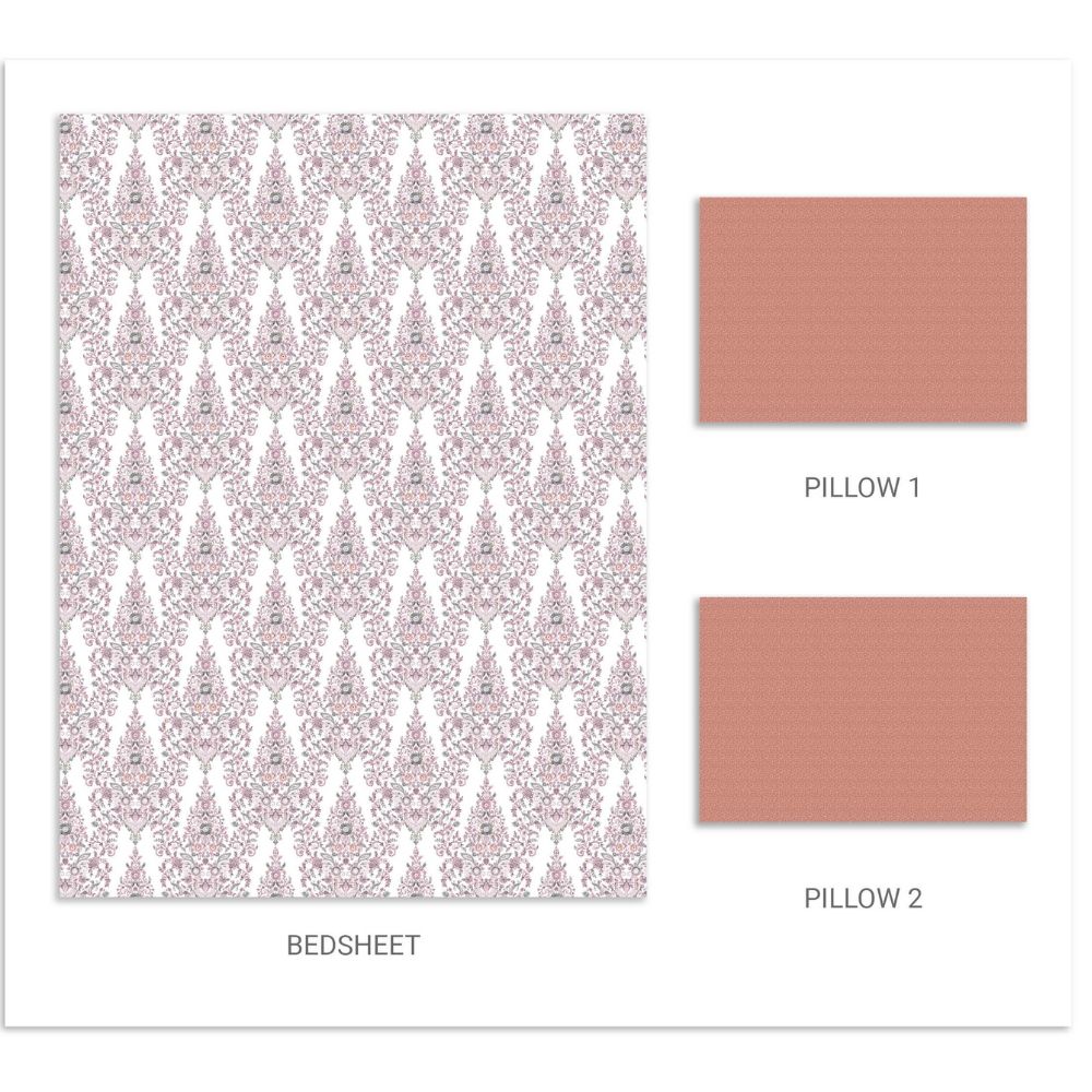CARNIVAL GOLD KALAKRITI PLUM KING SIZE BED SHEET