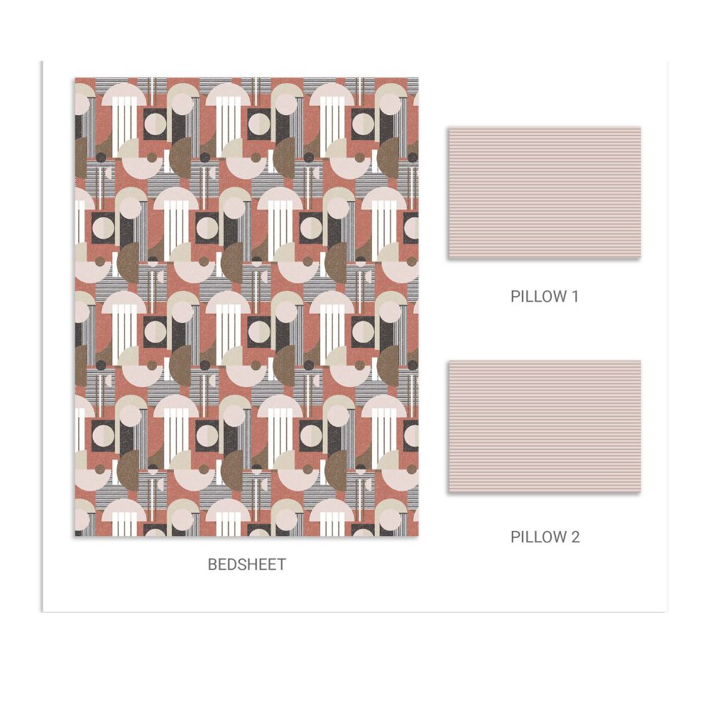 GROVE RUST COTTON  QUEEN SIZE BEDSHEET