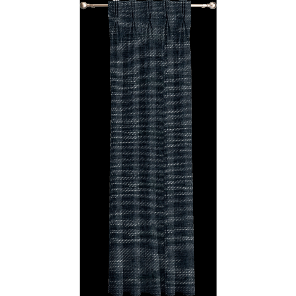 EZRA WHITE DOTS DARK BLUE TURQUISE CURTAIN FABRICS