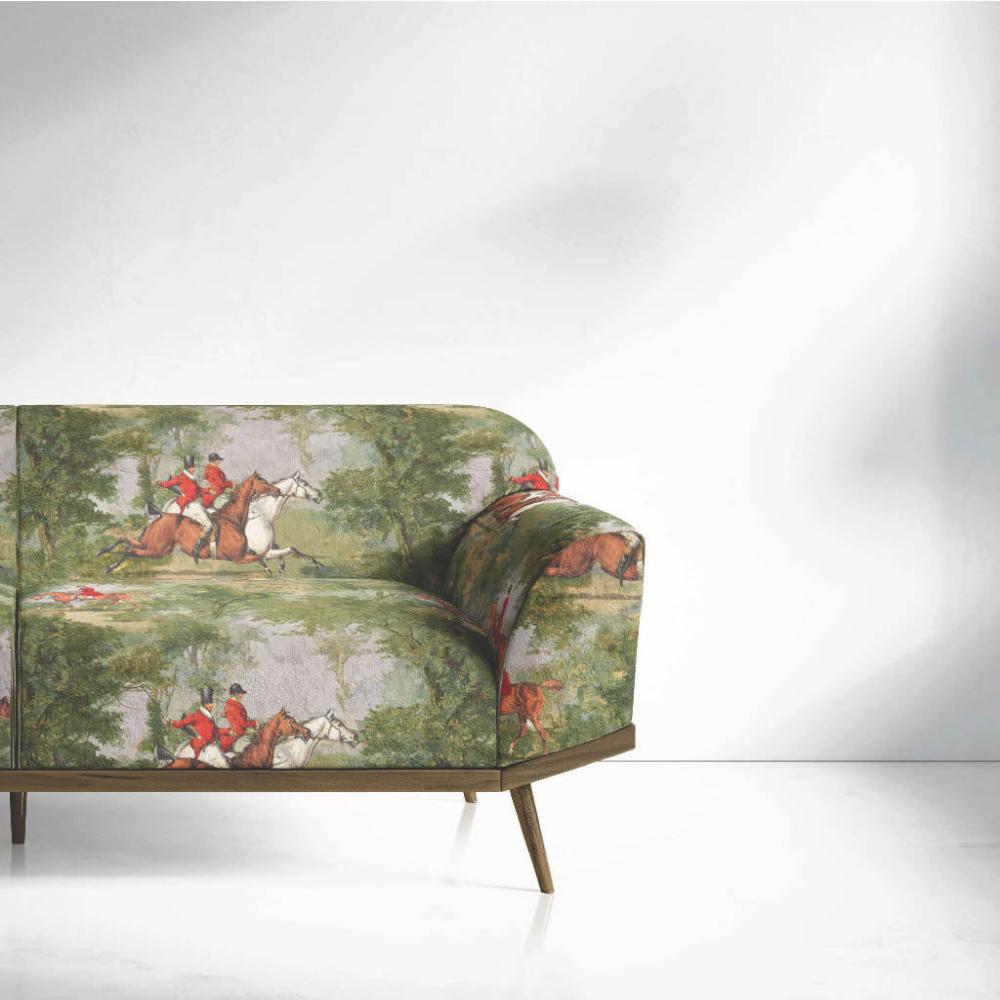 Mulberry FOREST HORSE GREEN POLYESTER SOFA FABRICS